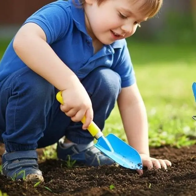Alt view image 2 of 7 - G & F Products Just For Kids 3-Piece Garden Tool Set with Water Pail, Kid-Friendly Metal Tools