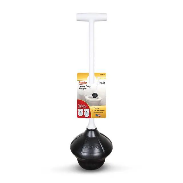 Alt view image 4 of 6 - Korky Toilet Plunger - Fits All Bowl Shapes - Clears Common Clogs - Flexible Rubber for Effective Plunge - 92-4