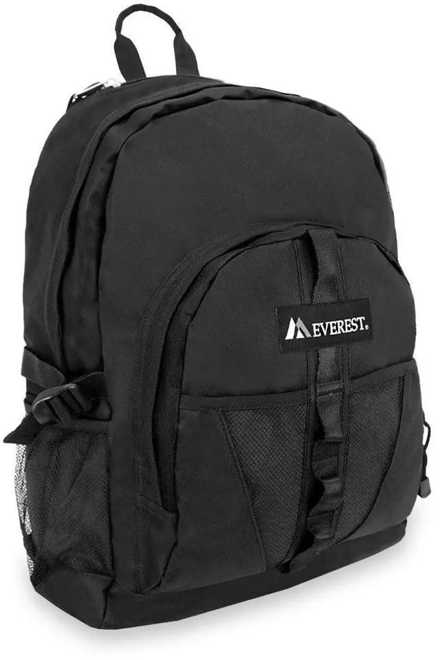 Alt view image 4 of 4 - Everest Unisex Backpack with Dual Mesh Pocket 19", Black