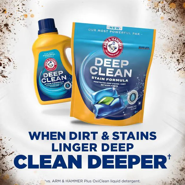 Alt view image 2 of 6 - ARM & HAMMER Deep Clean Stain Formula Detergent Power Paks, Sparkling Clean Scent, 44 Count