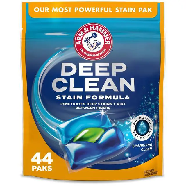 Alt view image 5 of 6 - ARM & HAMMER Deep Clean Stain Formula Detergent Power Paks, Sparkling Clean Scent, 44 Count