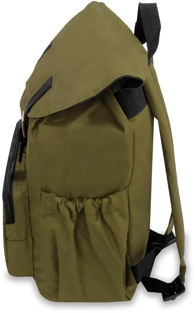 Main image of Everest 16" Stylish Rucksack, Olive All Ages, Unisex BP500-OLI, Carrier and Shoulder Book Bag for School, Work, Sports, and Travel