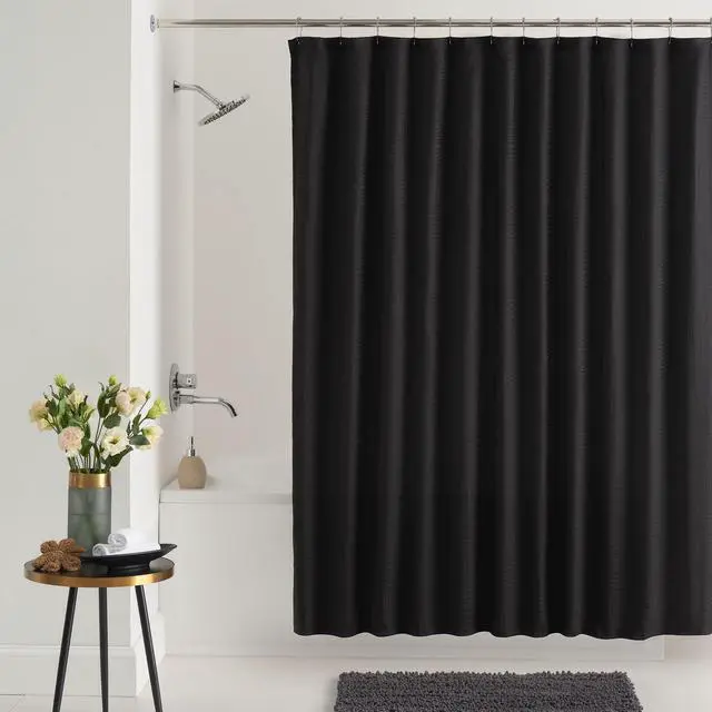 Alt view image 3 of 6 - Mainstays Henderson Black Mosaic Polyester Shower Curtain, 72 in x 72 in