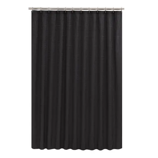 Alt view image 5 of 6 - Mainstays Henderson Black Mosaic Polyester Shower Curtain, 72 in x 72 in