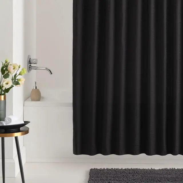 Alt view image 2 of 6 - Mainstays Henderson Black Mosaic Polyester Shower Curtain, 72 in x 72 in