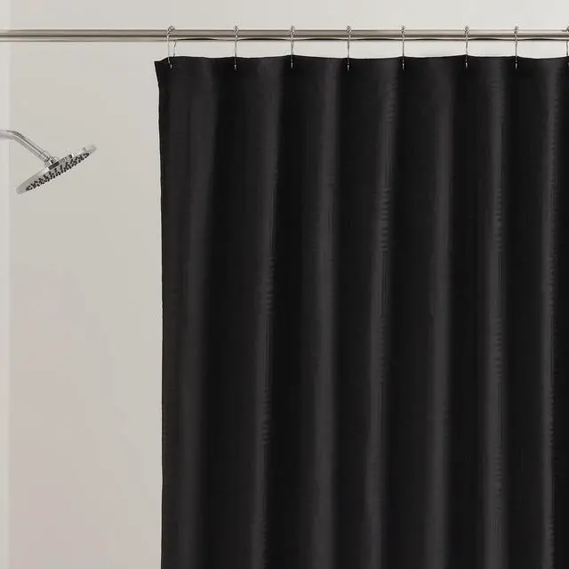 Alt view image 6 of 6 - Mainstays Henderson Black Mosaic Polyester Shower Curtain, 72 in x 72 in