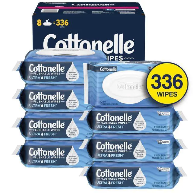 Alt view image 2 of 7 - Cottonelle Ultra Fresh Flushable Wet Wipes, 8 Flip-Top Packs