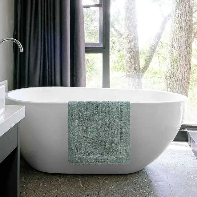 Alt view image 7 of 7 - Better Homes & Gardens Cotton Reversible Bath Rug, Green River, 17" x 24"