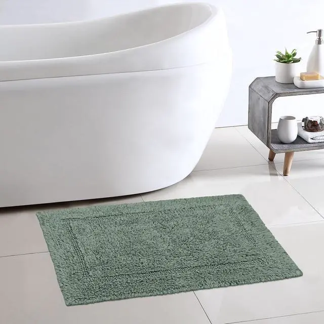 Alt view image 6 of 7 - Better Homes & Gardens Cotton Reversible Bath Rug, Green River, 17" x 24"