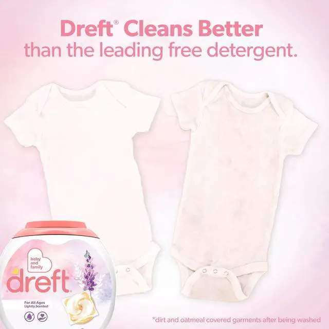 Alt view image 6 of 7 - Dreft Baby Laundry Detergent XL Pacs, Sensitive Skin, Hypoallergenic, Lightly Scented Lavender, 25 Count
