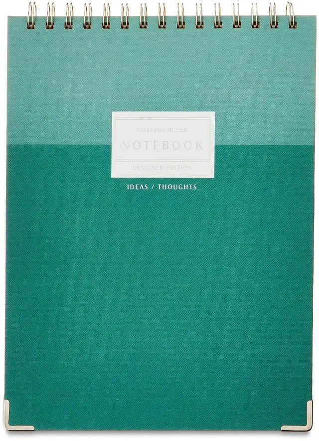 Alt view image 2 of 5 - Pen+Gear Green Top Spiral Journal, 8" x 10.75", 80 Perforated Ruled Sheets