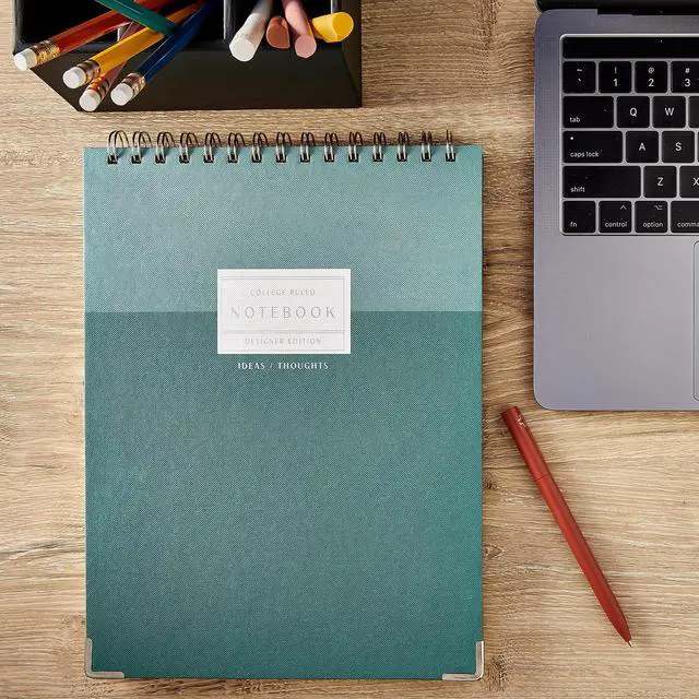 Alt view image 3 of 5 - Pen+Gear Green Top Spiral Journal, 8" x 10.75", 80 Perforated Ruled Sheets
