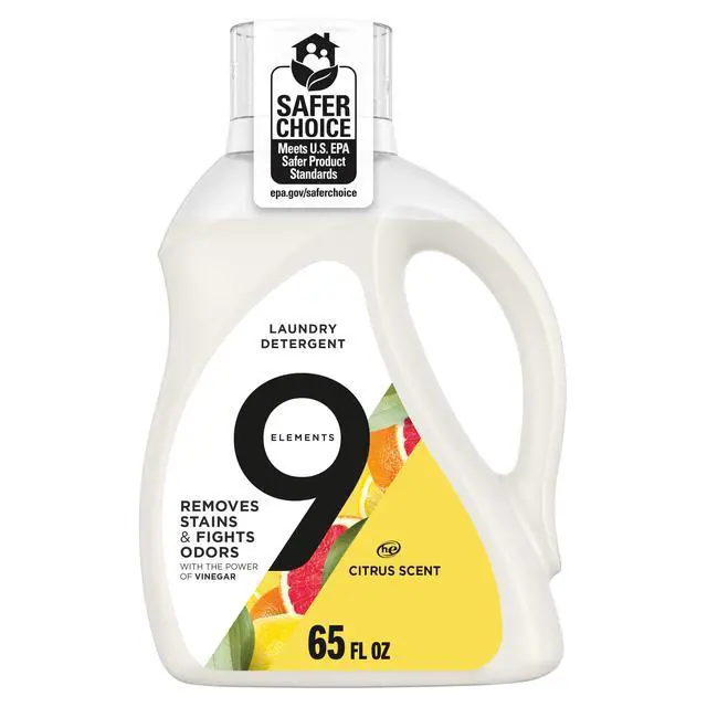 Alt view image 2 of 7 - 9 Elements Vinegar Powered Liquid Laundry Detergent, Citrus Scent, 65 fl oz, 35 Loads
