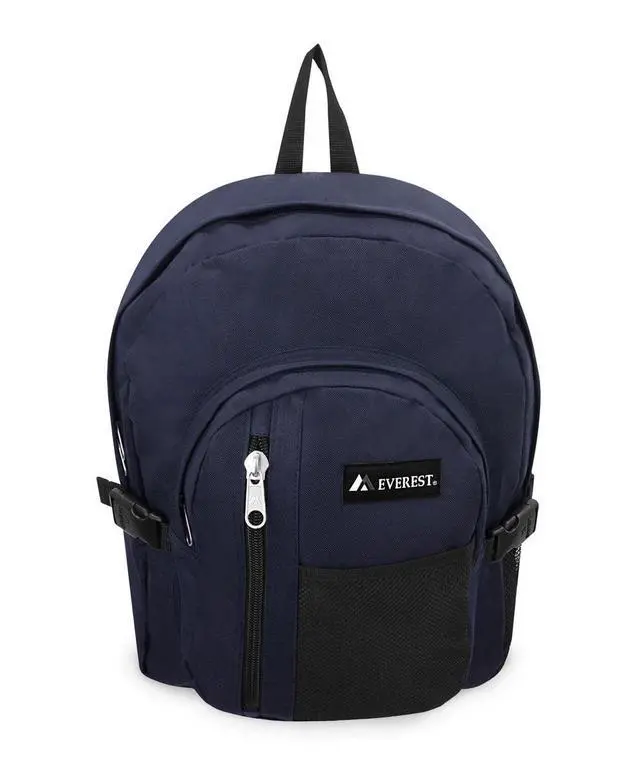 Alt view image 3 of 4 - Everest Backpack with Front Mesh Pocket, Navy Blue Black