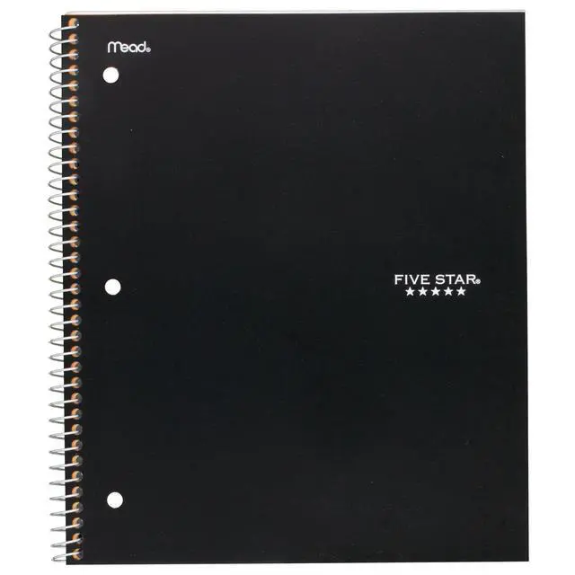 Alt view image 3 of 6 - Five Star Spiral Notebook Plus Study App 1 Subject College Ruled 8 12 x 11 Black