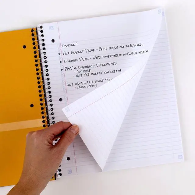 Alt view image 4 of 6 - Five Star Spiral Notebook Plus Study App 1 Subject College Ruled 8 12 x 11 Black