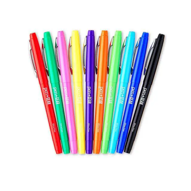 Alt view image 6 of 7 - Pen+Gear Felt Tip Pens, Ultra Fine Point, Assorted Ink Colors, 10 Count