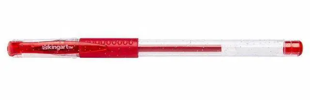 Main image of KINGART Glitter Gel Pens Set 12 Vibrant Colors, Soft Grip 2.5mm Pens for Adult Coloring, Art and Fine lines