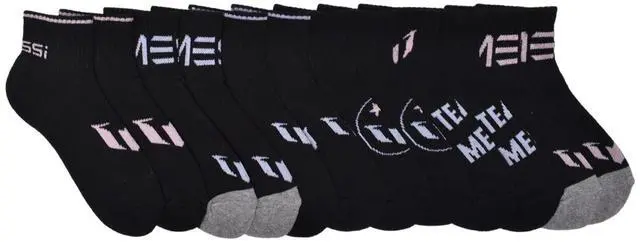 Alt view image 3 of 6 - Messi Boys Quarter Socks, 6-Pack, Size S-L