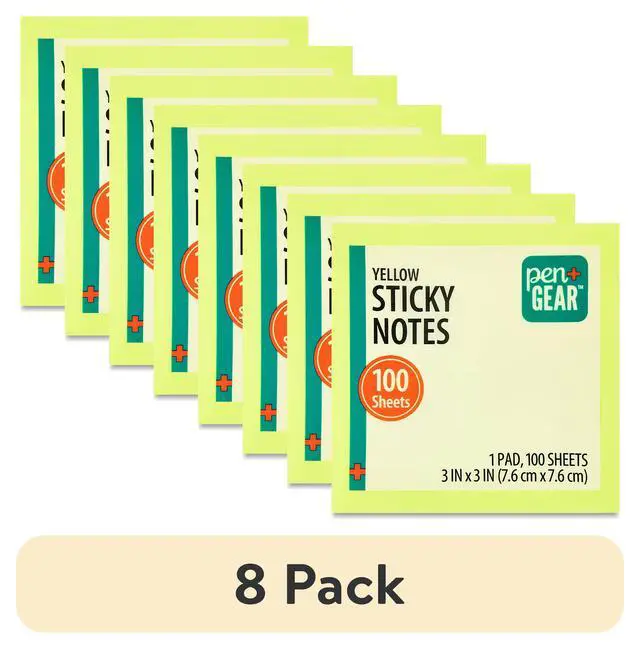 Alt view image 2 of 7 - (8 pack) Pen+Gear 3-Inch by 3-Inch Sustainable Yellow Sticky Notes, 100 Sheets