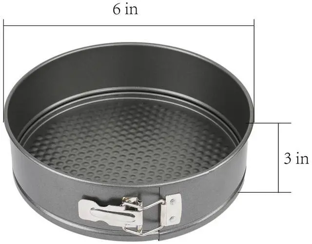 Alt view image 2 of 5 - Mainstays 6" Round Nonstick Carbon Steel Springform Cake Pan, Gray