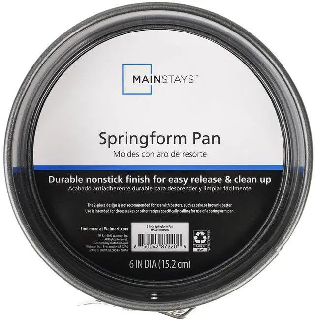 Alt view image 5 of 5 - Mainstays 6" Round Nonstick Carbon Steel Springform Cake Pan, Gray
