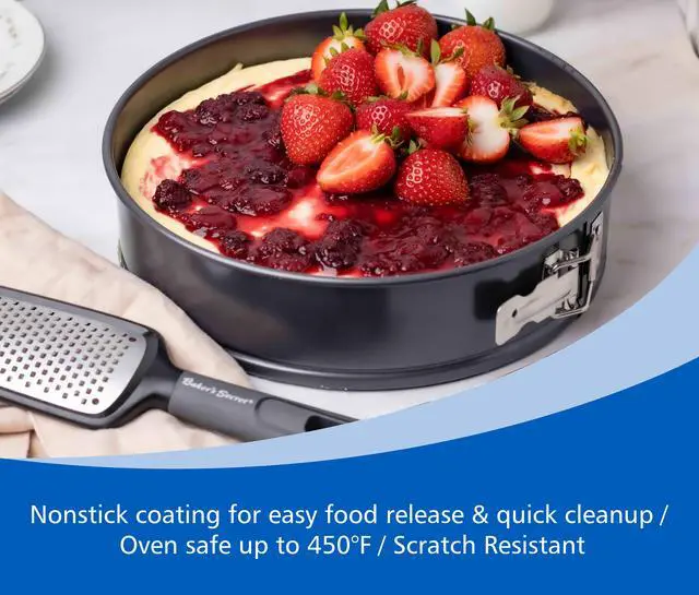 Alt view image 4 of 5 - Mainstays 6" Round Nonstick Carbon Steel Springform Cake Pan, Gray