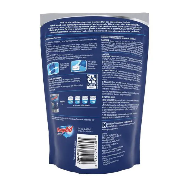 Alt view image 4 of 5 - DampRid Moisture Absorber 42 oz Refill Bag, Fragrance Free, 1 Count