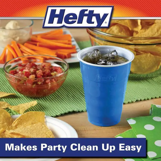 Alt view image 7 of 7 - Hefty Party On Disposable Plastic Party Cups, Blue, 18 oz., 40 Count