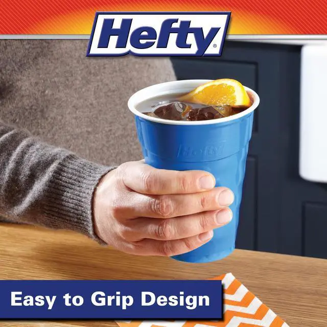 Alt view image 4 of 7 - Hefty Party On Disposable Plastic Party Cups, Blue, 18 oz., 40 Count