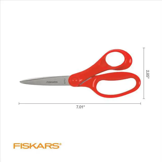Alt view image 4 of 7 - Fiskars Student Scissors, 7", Pointed, School Supplies for Kids 12 & Older, Red