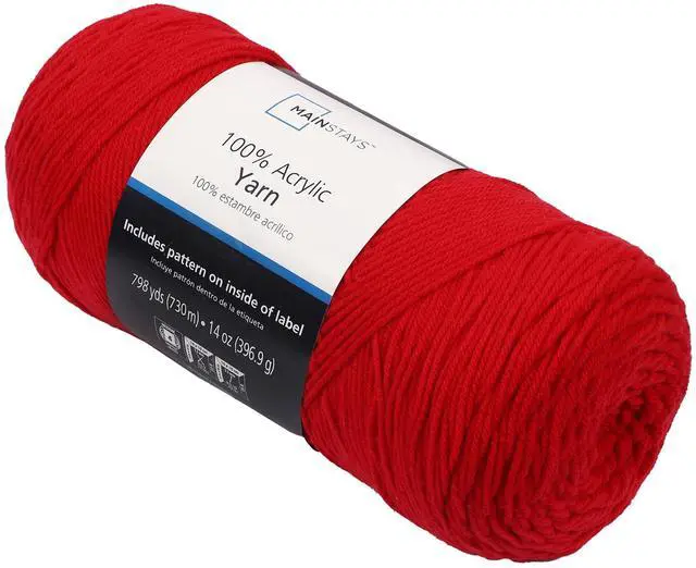 Main image of Mainstays Medium Acrylic Red Yarn, 14 Oz 798 Yards