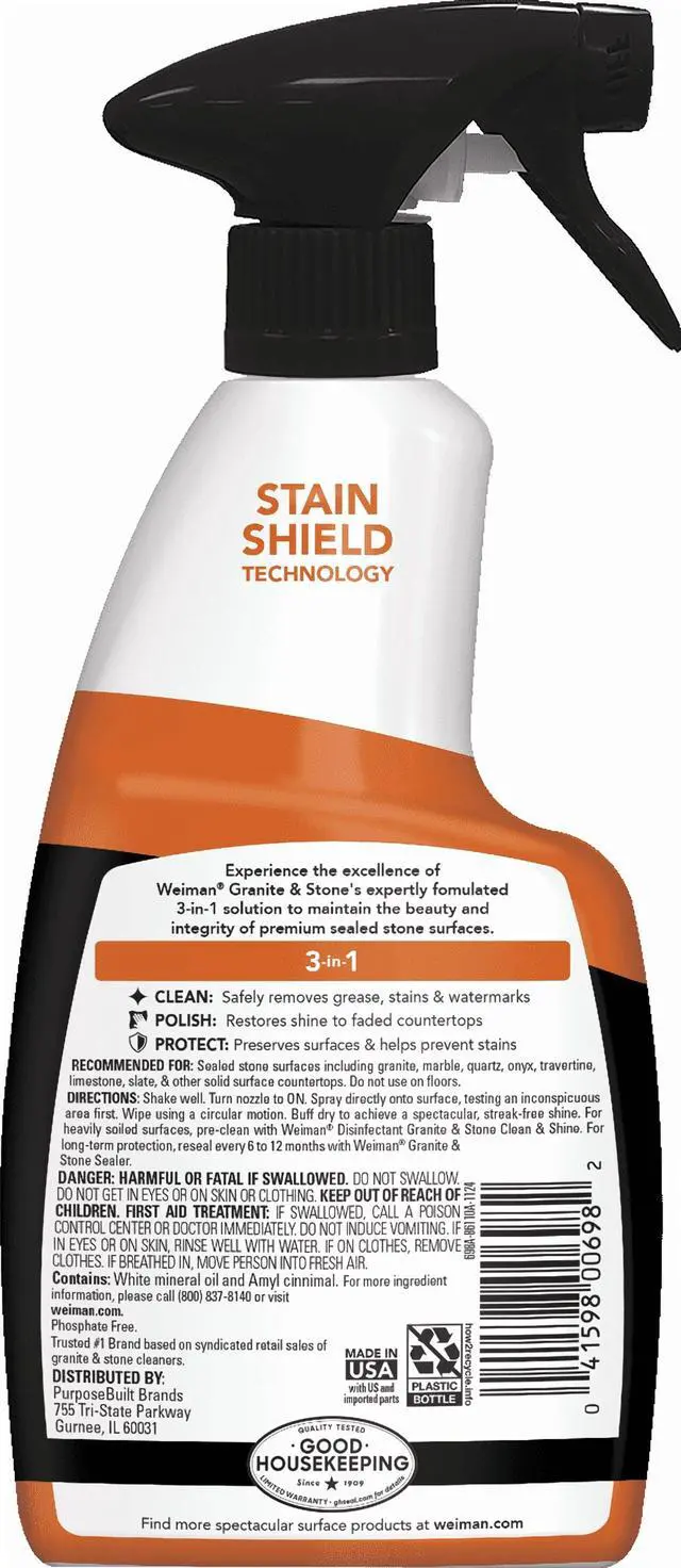 Alt view image 5 of 6 - Weiman Granite & Stone 3-in-1 Cleaner, Polish & Protect for Granite and Stone Countertops, 16 fl oz