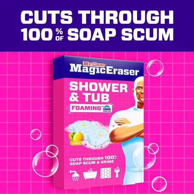 Alt view image 5 of 6 - Mr. Clean Magic Eraser Sponge, Shower & Tub Cleaner, Lavender, 3 Count