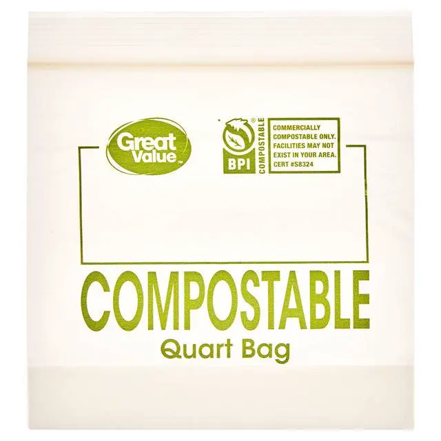 Alt view image 6 of 7 - (2 pack) Great Value 25% Plant-Based Compostable Quart Bags, 25 Count