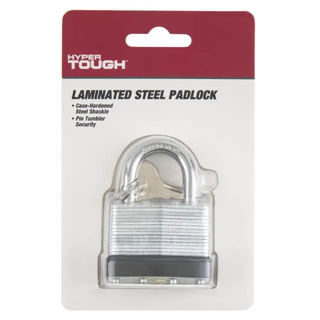 Alt view image 3 of 6 - Hyper Tough 1-3/4 in. (44mm) Laminated Steel Keyed Padlock with 1 in. (25mm) Hardened Steel Shackle