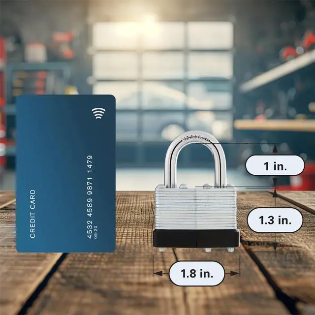Alt view image 5 of 6 - Hyper Tough 1-3/4 in. (44mm) Laminated Steel Keyed Padlock with 1 in. (25mm) Hardened Steel Shackle