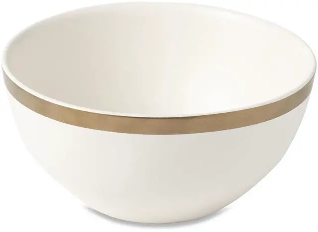 Main image of Thyme & Table Everest Ceramic Bowl Off-White with Gold Rim
