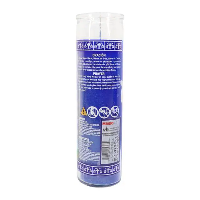 Alt view image 6 of 6 - (4 pack) MagicLight Religious Candles 9.6 oz - Glass Jar, Unscented, Vir Of Regla Blu