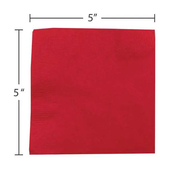 Alt view image 3 of 3 - JAM Paper Small Beverage Napkins, 5 x 5, Red, 40/Pack