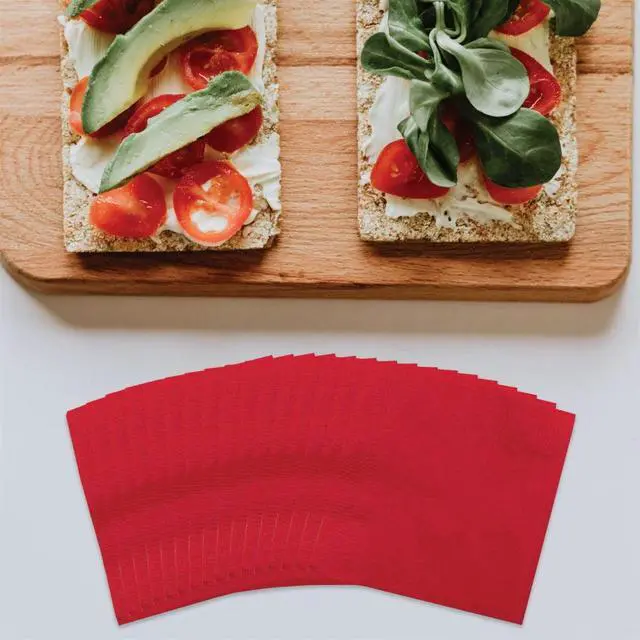 Alt view image 2 of 3 - JAM Paper Small Beverage Napkins, 5 x 5, Red, 40/Pack