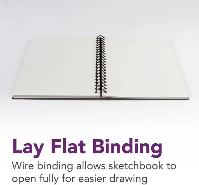 Alt view image 4 of 6 - Daler-Rowney Simply... Sketchbook, Soft White Pages,(65lb/100g), Black Cover, Wire Binding, 80 Sheet, 5.5x8.5 inch, 1 Count
