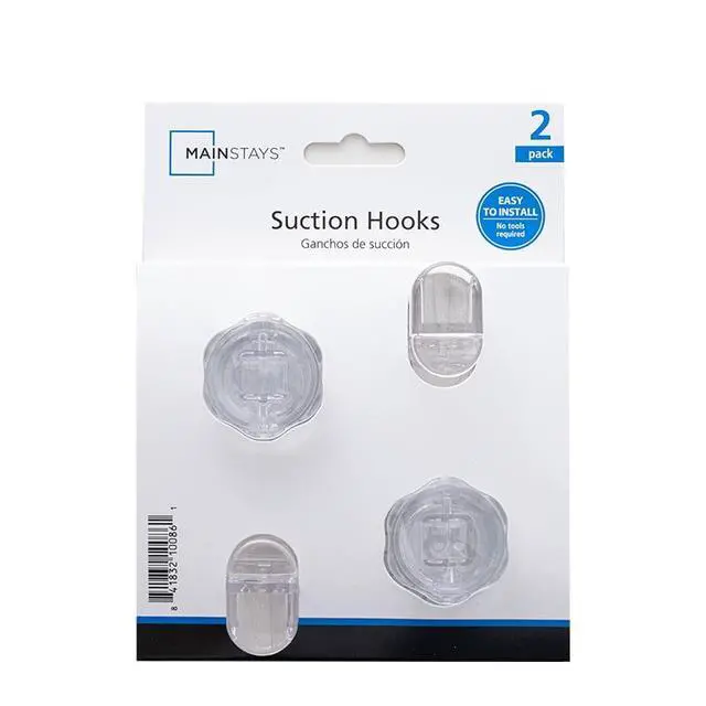 Alt view image 5 of 7 - MAINSTAYS POWERFUL REMOVABLE AND REUSABLE VACUUM SUCTION CUP HOOKS-2 PACK, CLEAR