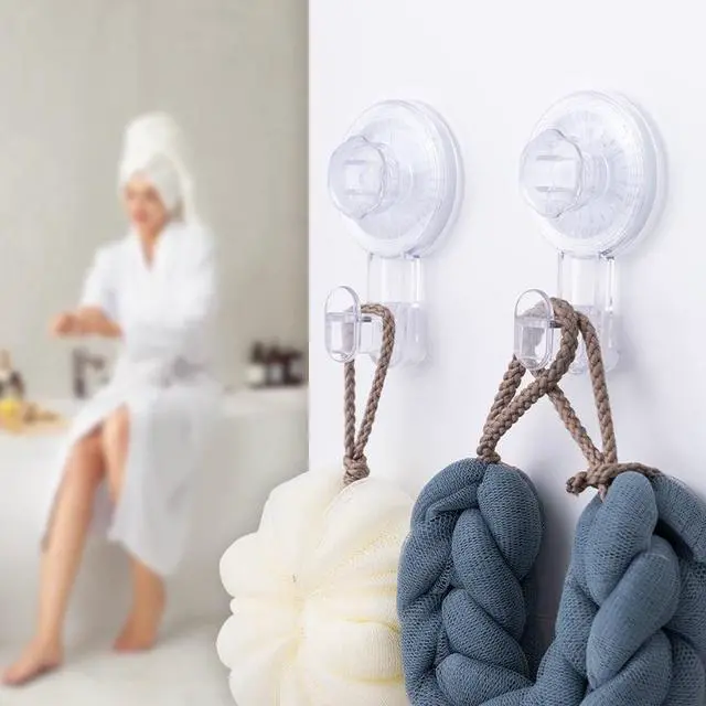 Alt view image 6 of 7 - MAINSTAYS POWERFUL REMOVABLE AND REUSABLE VACUUM SUCTION CUP HOOKS-2 PACK, CLEAR
