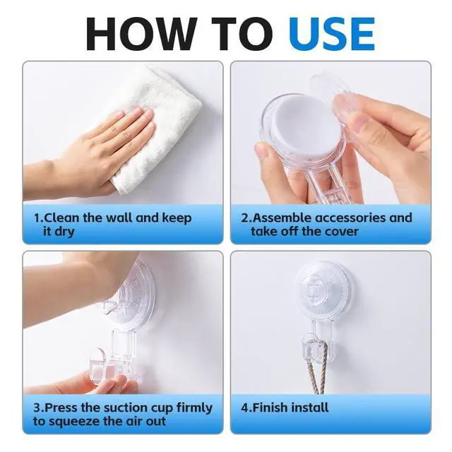 Alt view image 7 of 7 - MAINSTAYS POWERFUL REMOVABLE AND REUSABLE VACUUM SUCTION CUP HOOKS-2 PACK, CLEAR
