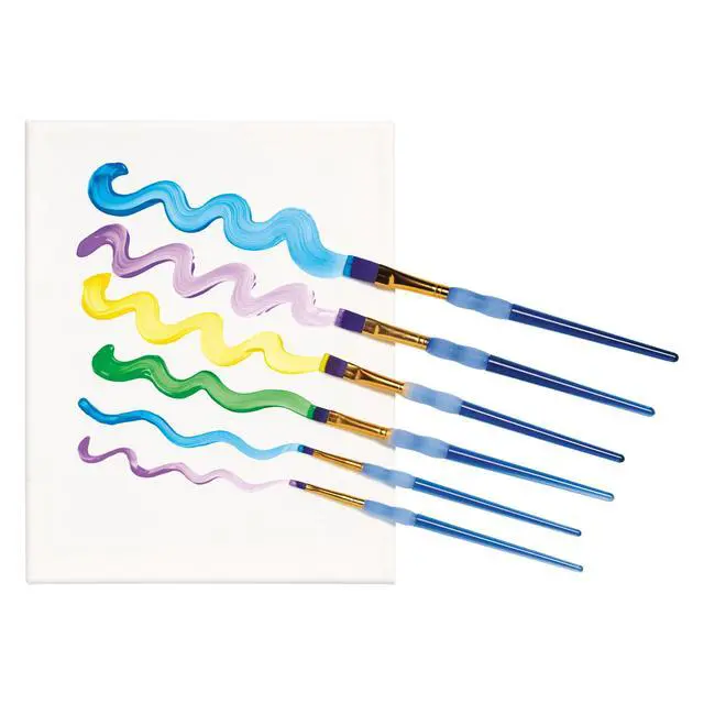Alt view image 3 of 6 - Hello Hobby Flat Synthetic Bristle Art Brushes (6 Pack), Age Group 3+