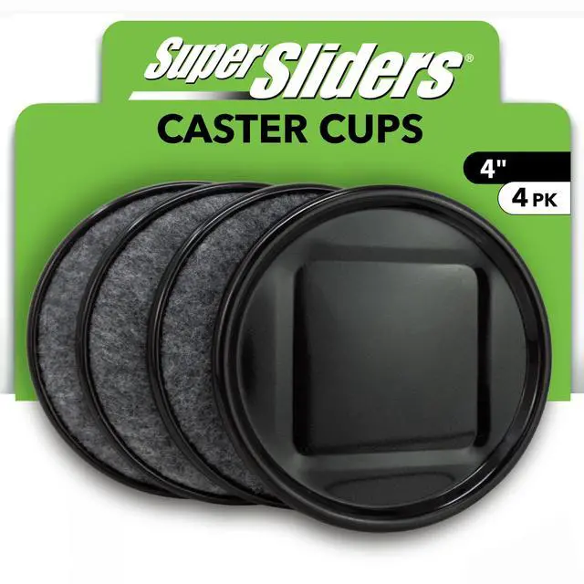 Alt view image 6 of 6 - Super Sliders 4 inch Round Brown Plastic Furniture Caster Cups, 4 Pack