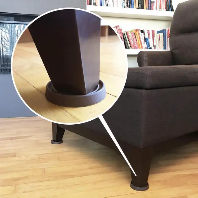 Alt view image 5 of 7 - Super Sliders 2-1/2 Inch Rubber Caster Cups for Furniture Wheels, Prevents Sliding and Protects Floors Brown, 4-Pack