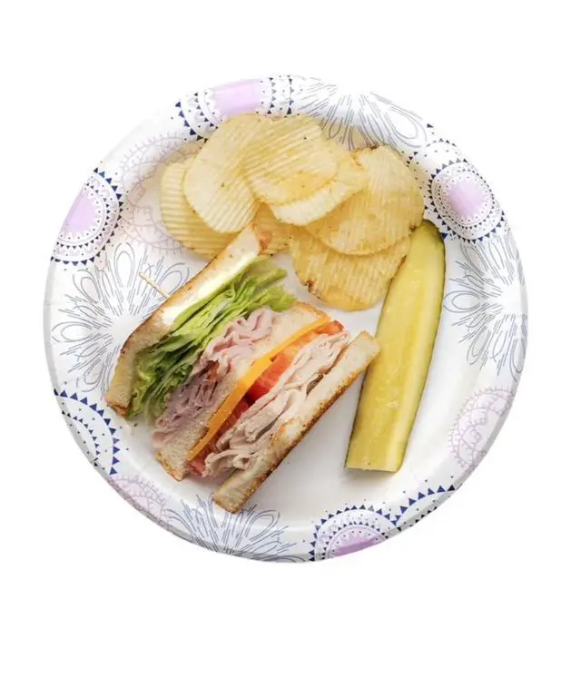 Alt view image 3 of 6 - Great Value 8.5 Inch Disposable Paper Plates, 100 Count, Soak-Proof and Microwave Safe