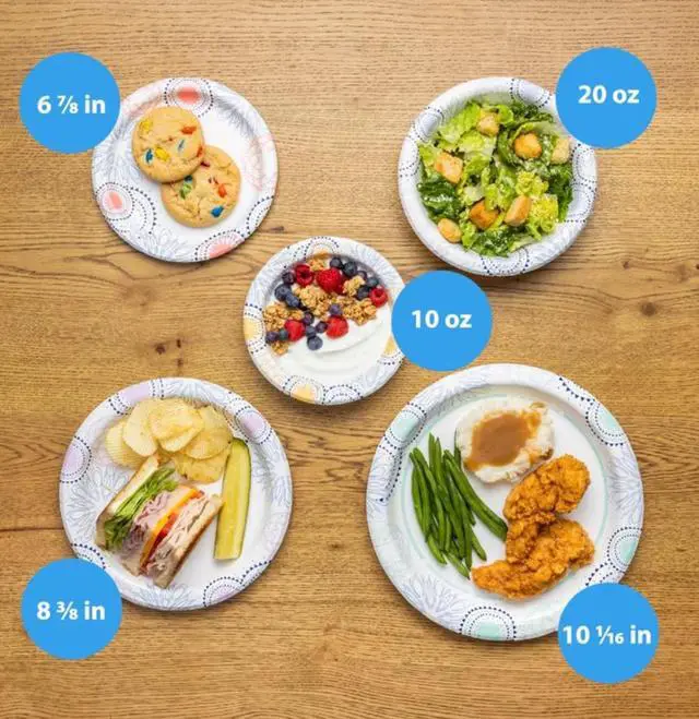 Alt view image 6 of 6 - Great Value 8.5 Inch Disposable Paper Plates, 100 Count, Soak-Proof and Microwave Safe